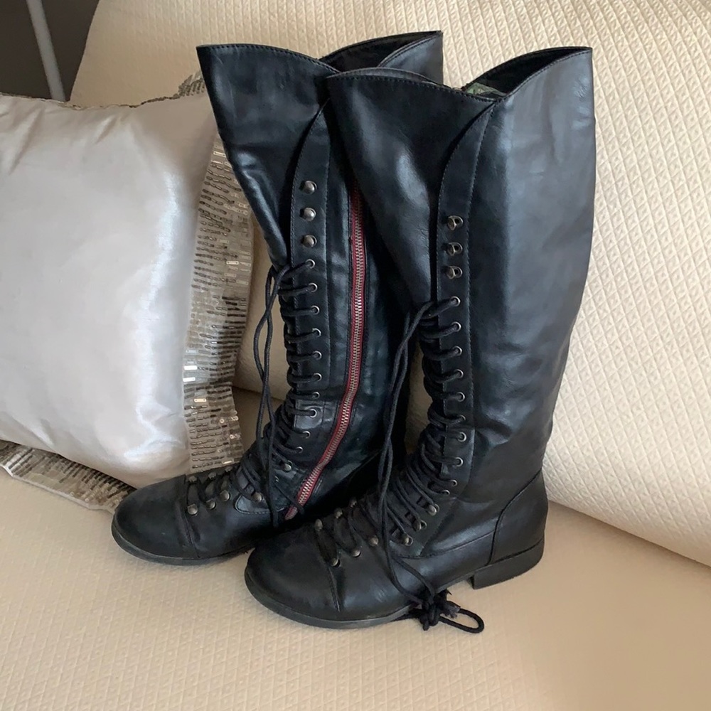 Tall lace boots